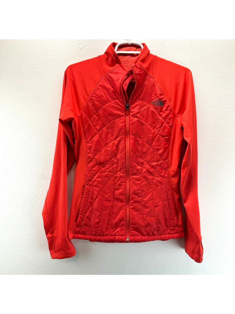 The North Face Woman's Jacket Quilted Orange Small Outdoors Full Zip